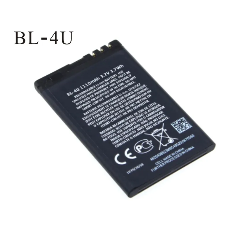 BL-4U аккумулятор телефона для Nokia 3120c C5-03 5250 5330XM E75 5530XM 5730XM 6212c BL4U 1110 мА-ч
