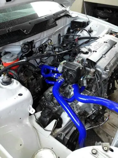 

yi car 9pcs/Set Silicone Radiator Coolant Hose Silicone Hose Kit for Honda CIVIC D15D16EGEK9