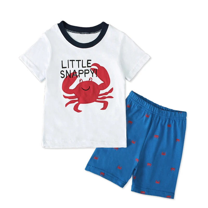 Комплект летней одежды для мальчиков полосатая хлопковая Футболка с рисунком