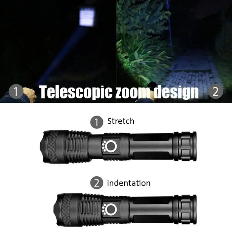 Outdoor Super Powerful Xlamp XHP90 LED Flashlight Torch USB XHP50 Lamp Zoom Tactical 18650 26650 Rechargeable Battey 9 | Спорт и