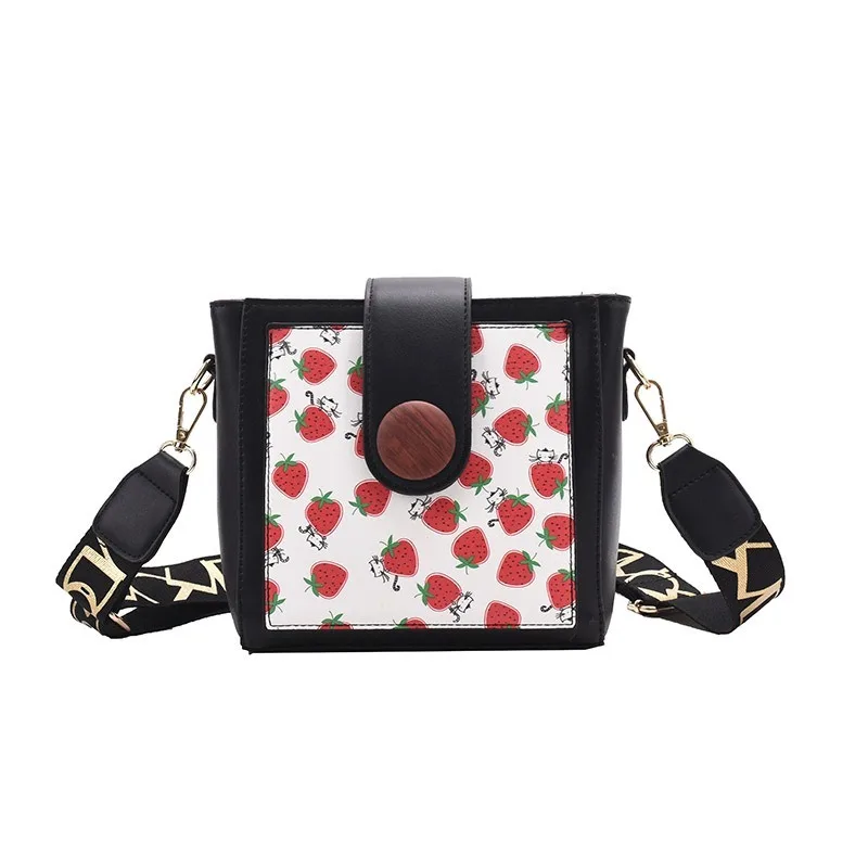 

Brand texture small bag 2021spring and autumn fashion one-shoulder female bag trend simple messenger bag personalized bucket bag