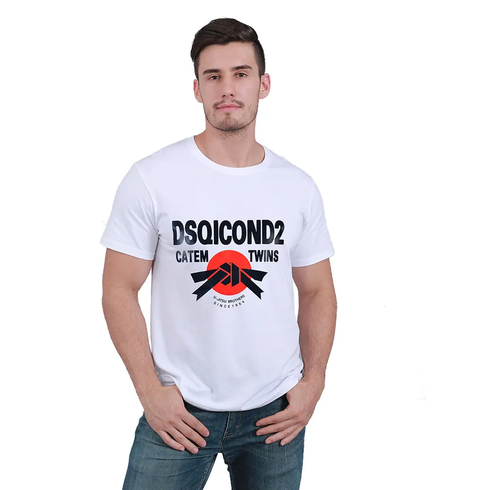 Женская футболка с короткими рукавами DSQ2 Повседневная из 100% хлопка принтом s ICON