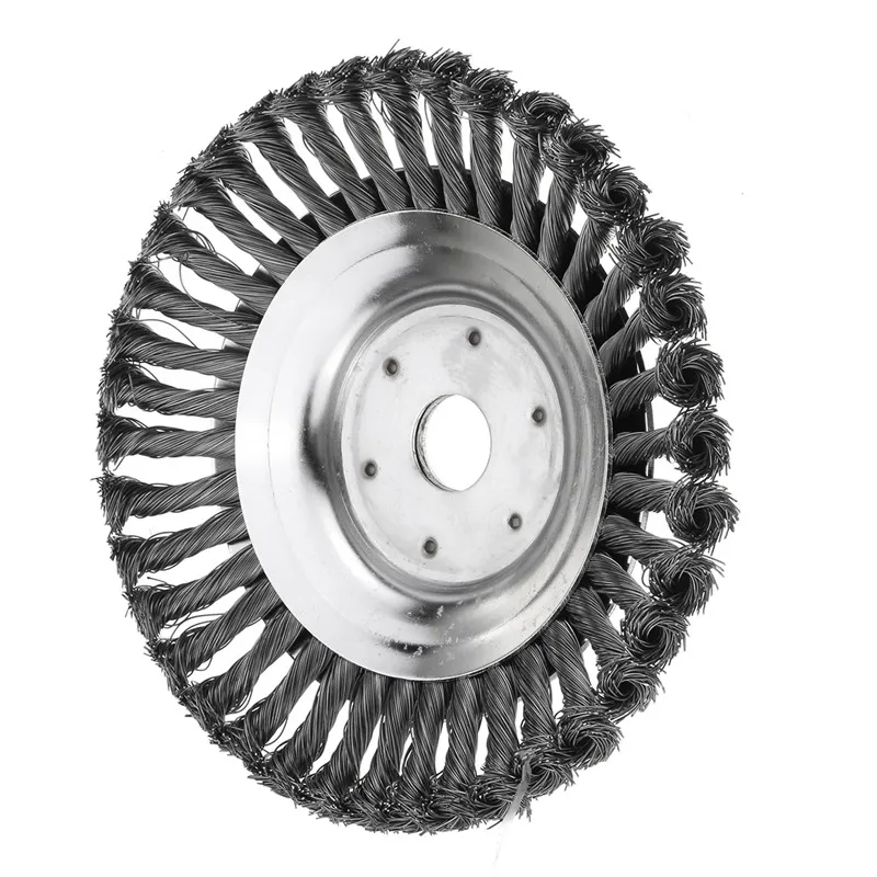 

8 inch Steel Trimmer Head Garden Weed Steel Wire Brush Break-proof Rounded Edge Weed Trimmer Head For Power Lawn Mower Grass