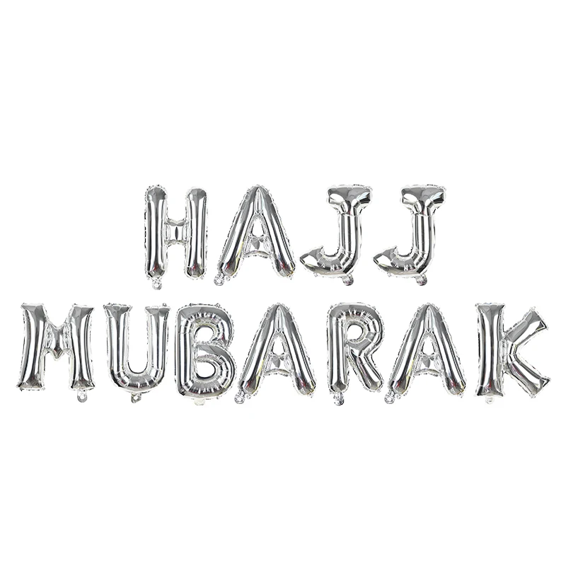 

16inch Eid Mubarak Letter Foil Balloon Gold Silver Ramadan Mubarak Helium Balloon Muslim Festival Party Decoration Supplies