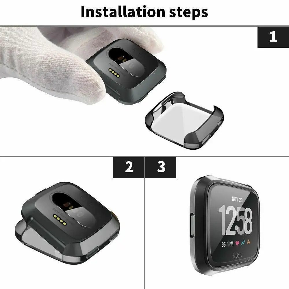 Силиконовый Ультратонкий чехол-накладка BEESCLOVER для Fitbit Versa из ТПУ защитная рамка