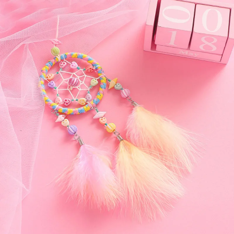 Инс стиль ярко-розовый Ловец снов аксессуар перо Автомобильное Зеркало