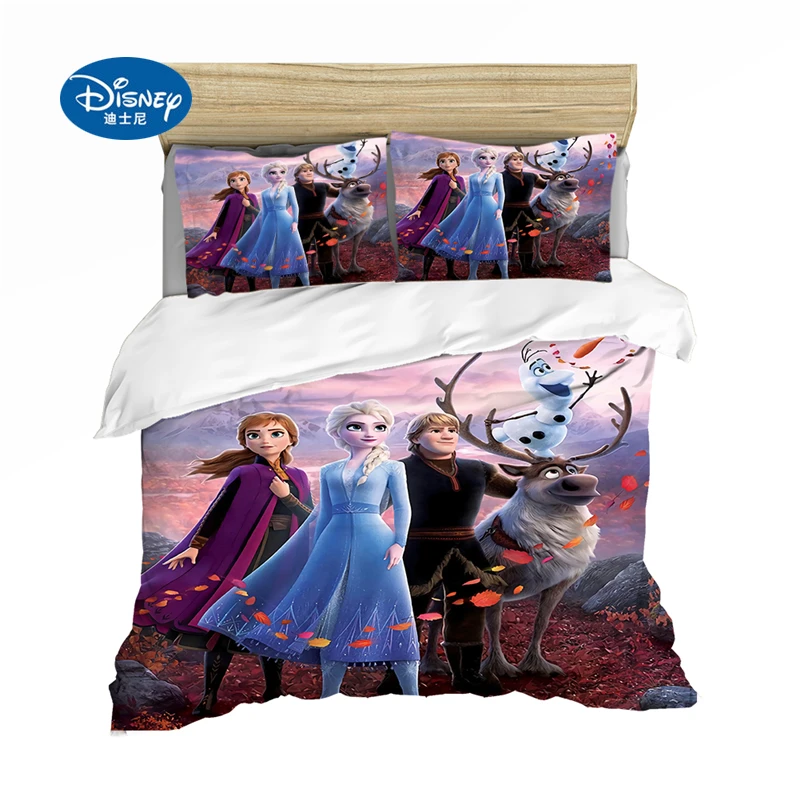 Disney Bedding Set Anna Elsa Queen King Size Frozen2 Bed Children Girl Duvet Cover Pillow Cases Comforter Sets | Дом и сад