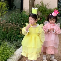 girl dress%c2%a0party evening gown cotton 2022 ball gown spring autumn cotton flower girl dress vestido robe fille long sleeve kids