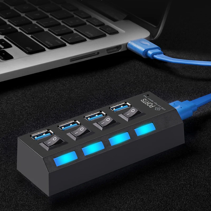 Высокоскоростной Micro Mini 4 порта 2,0 usb-хаб сплиттер адаптер для ноутбука ПК ноутбук приемник периферийные устройства для компьютера аксессуары