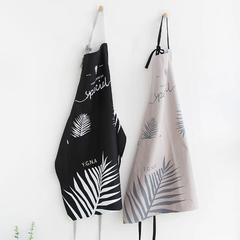 

Nordic Style Apron Christmas Tree Printing Brief Adult Apron With Big Pocket Kitchen Baking Cooking Accessories Bib Aprons