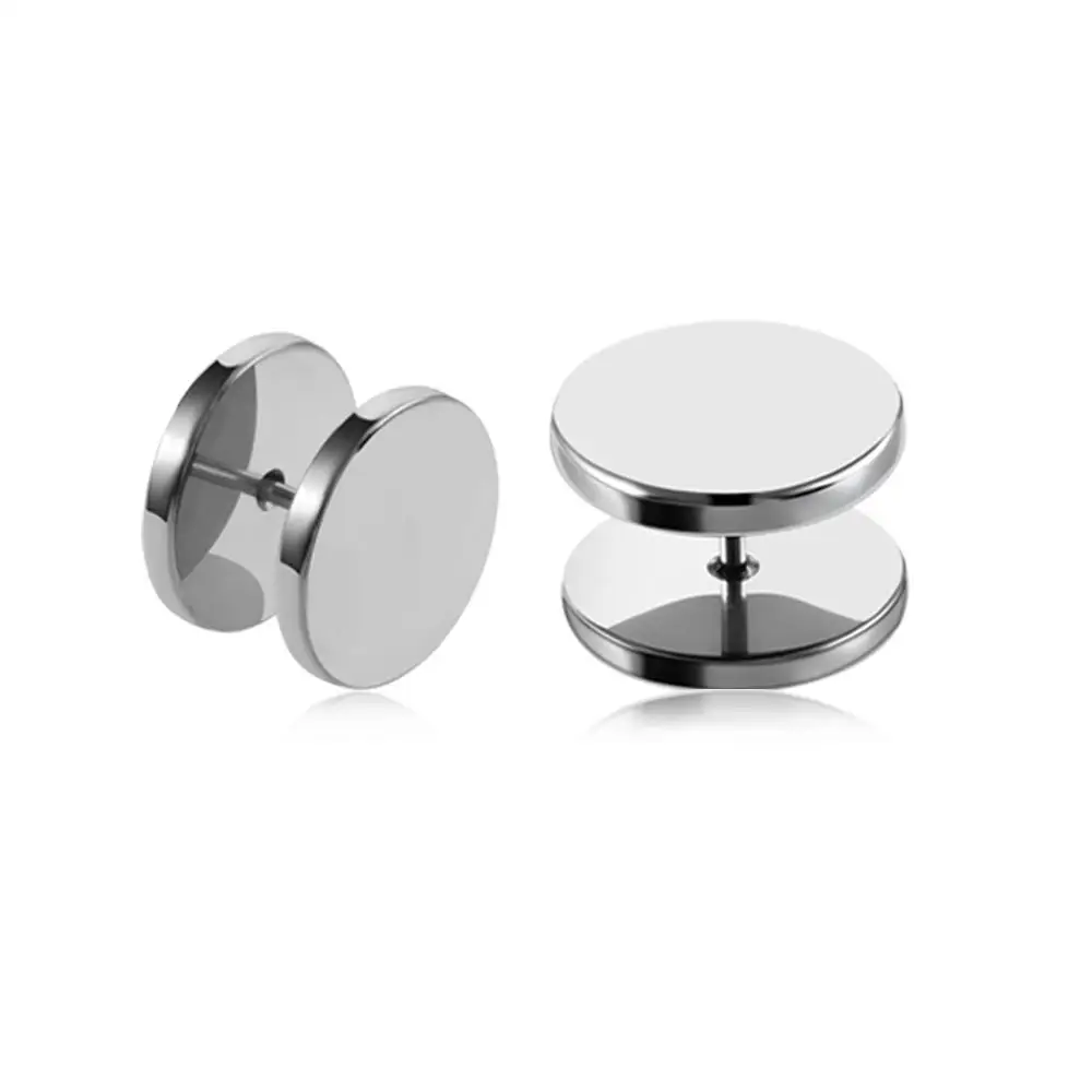 Silver 2PCS 2 шт. из нержавеющей стали Поддельные уха туннель штекер читер Носилки Пирсинг искусственный гвоздик для пирсинга в хряще Tragus искусственный конус Калибр пирсинг ювелирные изделия - Окраска металла: Silver 2PCS