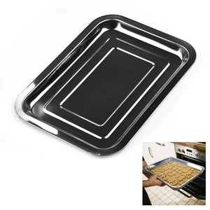 Stainless Steel Rectangle Baking Sheet Pan For Toaster Oven Cookie Baking Anti-rust Bakeware Kitchen Tools Accessories