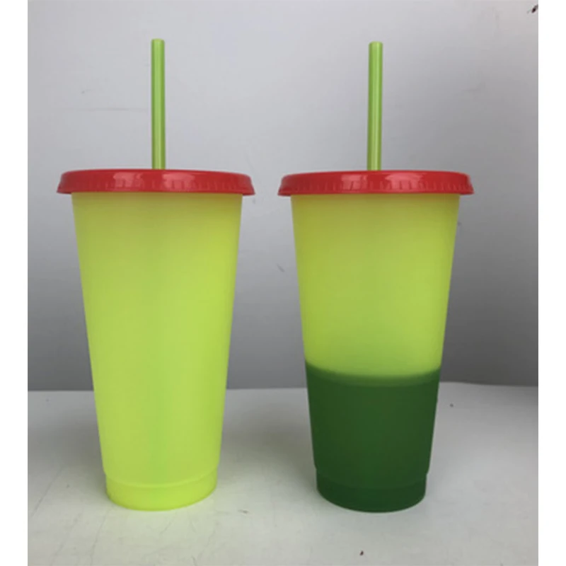 5 шт. меняющая цвет многоразовая холодная чашка 24 унции Tumblers бутылка Dis Color ation с