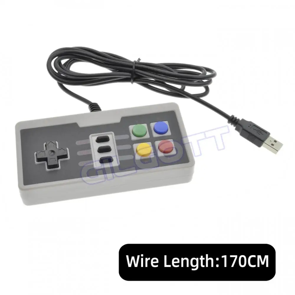 usb joystick wired gaming controller retro nes fc gamepad for pc laptop computer tv for windows mac linux android free global shipping