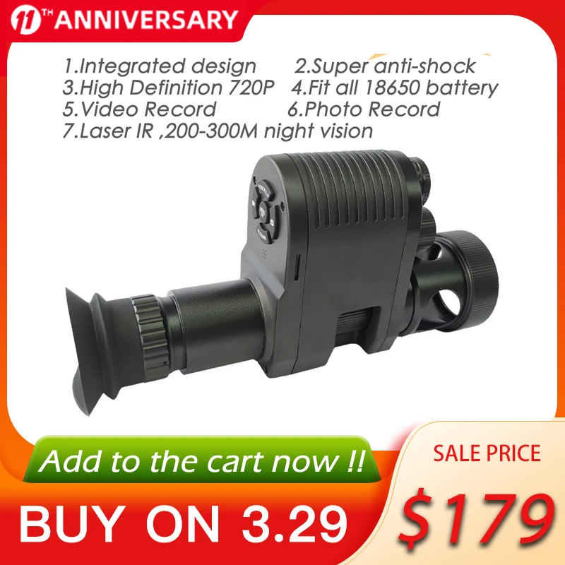 

Megaorei 3 HD720P Night Vision Rifle Scope Optics Night Sight Wildlife NV007 Hunting Camera 850nm Infrared Laser IR Telescope