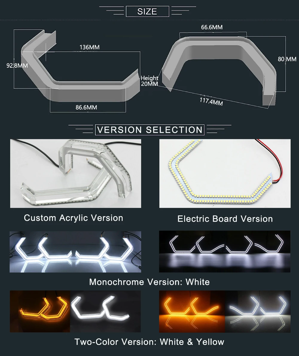 Белый светодиодный ангельские глазки двойные чехлы со стразами для BMW M4 F80 F81 F82 F83