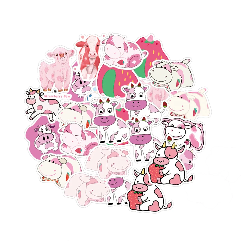 50 шт милый розовый коров Стикеры s для ноутбука автомобиля мотоцикла скейтборд