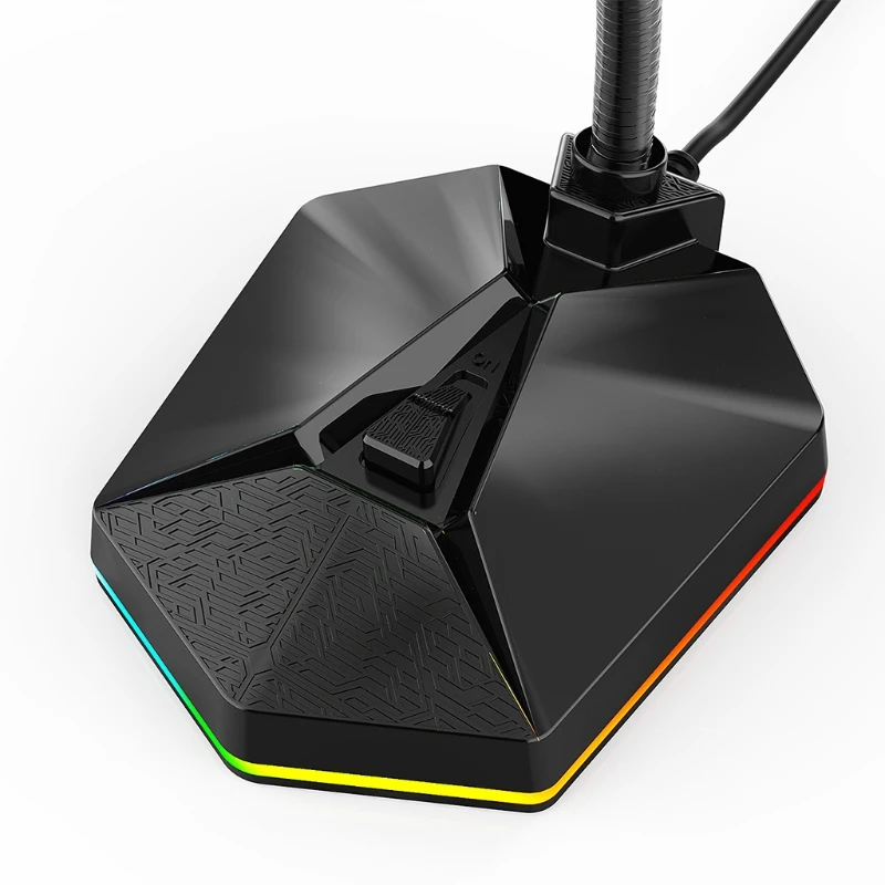 

RGB microphone luminous and flexible Gaming Chatting Video Conference Computer USB Microphone RGB Base -HD Sound Card With 40JB