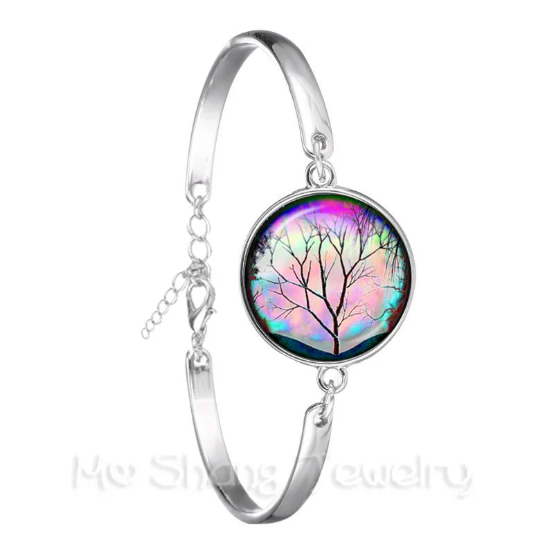 

Браслет из стекла «Древо жизни» для йоги, 18 мм, стеклянный купол, посеребренные браслеты, ювелирные изделия, замечательный подарок для друзе...