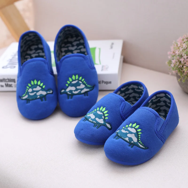 Осенне-зимние домашние тапочки для мальчиков из хлопчатобумажной ткани детские