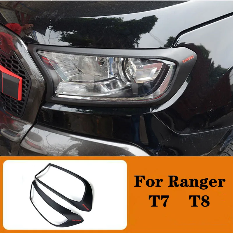 Аксессуары для Ford Ranger 2015 2019 накладки на фары колпачки фар АБС пластик матовые