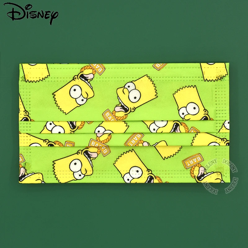 Одноразовая маска Disney Simpson для взрослых 3 слоя защитная с фильтром унисекс