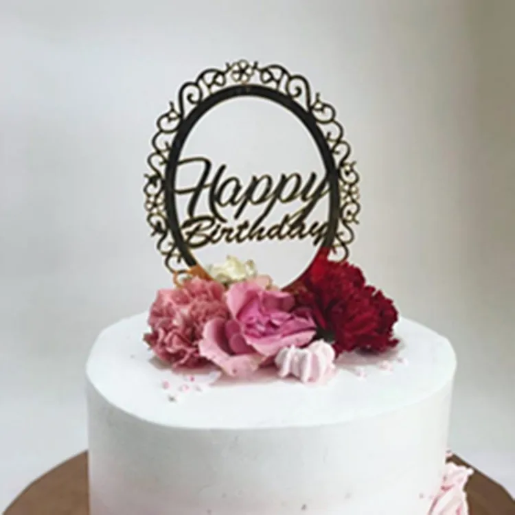 Adorno de acrílico para pastel de estilo princesa para niños, decoración de pasteles con diseño de mariposas y princesas
