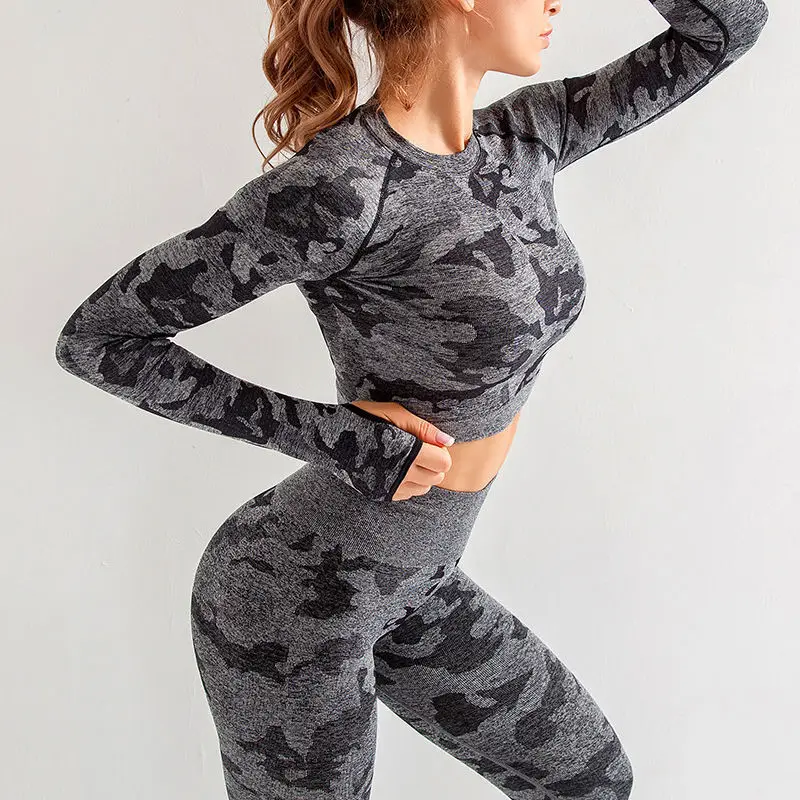 

2 pieces Yoga Pant Slimming Push Up Sports Leggings Workout Exercise Trousers High waist Fitness Running Training Pants Suit