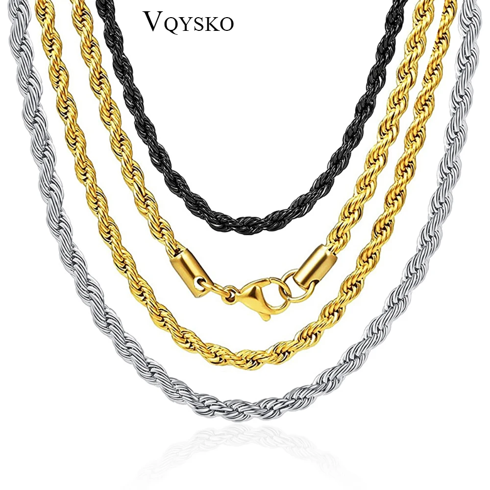 Золотистого цвета скрученный Rope Chain колье Коренастый широкие тонкие цепочки