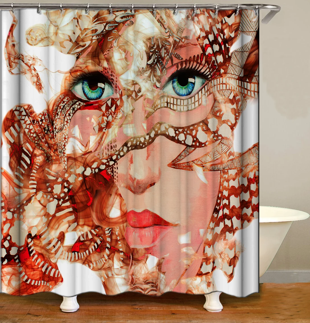 Красивая Соблазнительная занавеска для душа с красными губами девушек украшение