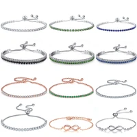 umode colorful letter chain tennis bracelets for women girls white gold rose gold color cubic zirconia femme accesorios ub0125x