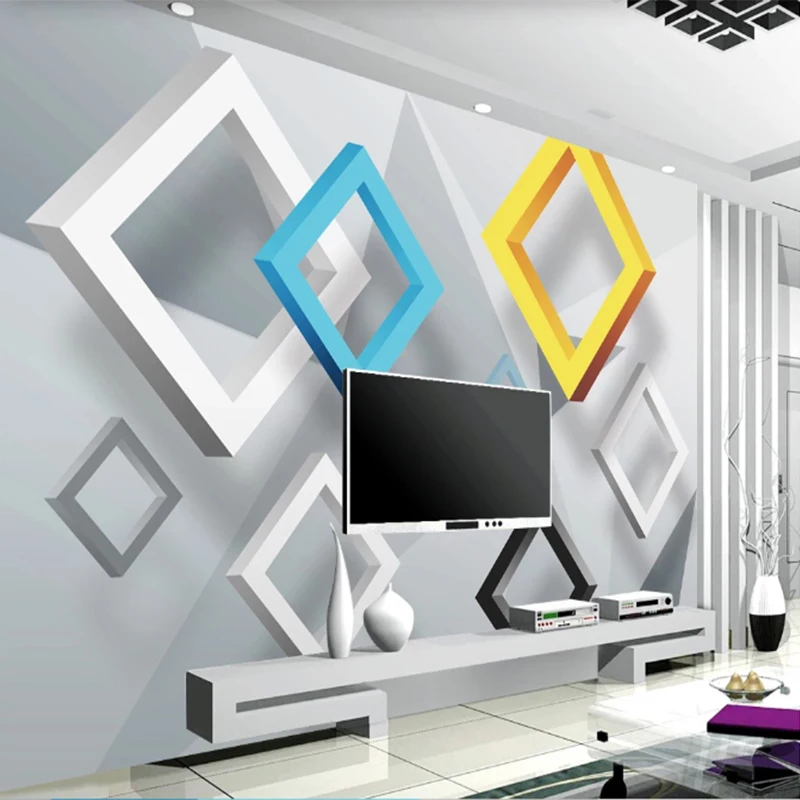 

3d Wallpapers For Room Modern Wall Paper Abstract Geometric Wall Mural For Living Room Wall