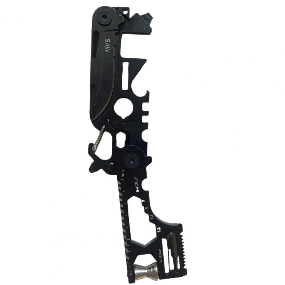 

Foldable Knife Multifunctional Sharp Blade Black 30 in 1 Survival Tool Pocket Cutter Bottle Opener for Outdoor Camping
