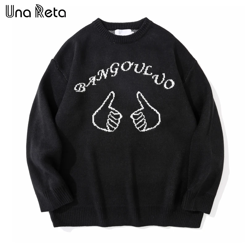 

Una Reta Hip hop Sweater Men New Streetwear Men Clothing Harajuku Pullover Tops Casual Individual design Winter Sweater Man