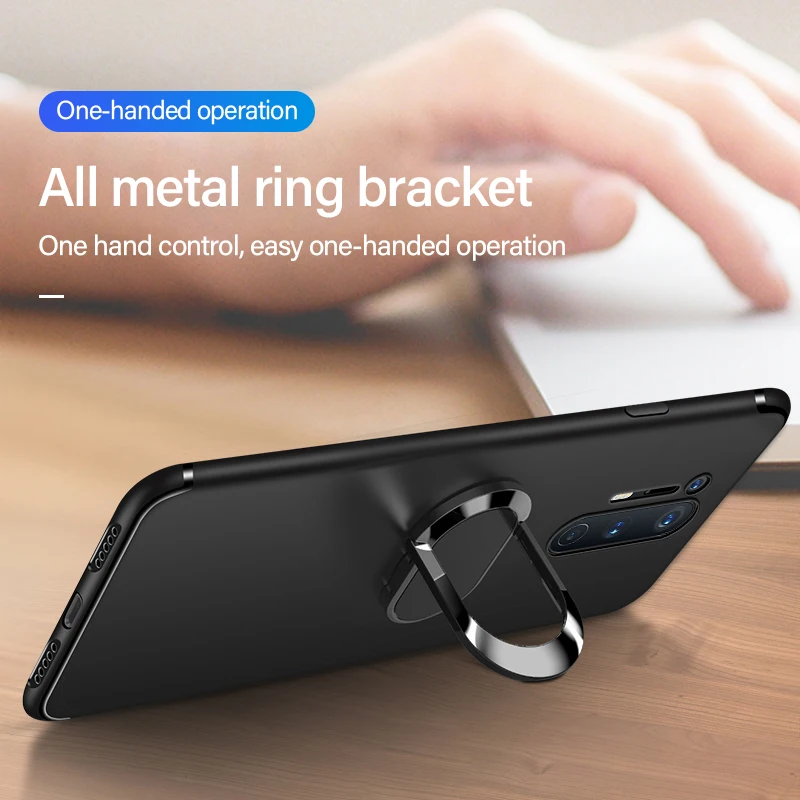 ultra thin magnetic holder soft silicone phone case for oneplus 8 7t 7 pro 6t 6 5t 5 stand finger ring bracket cover free global shipping