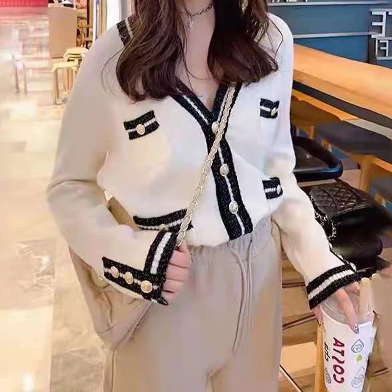 Женский винтажный ТРИКОТАЖНЫЙ УКОРОЧЕННЫЙ свитер повседневная трикотажная