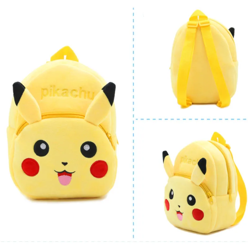 

23cm Kawail Pokemon pikachu School Bag Boy Girl Pokmon Stuffed Plush Backpack Cute Cartoon Children Baby Birthday Gift Kids Toy