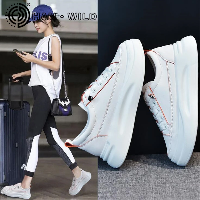 

Women Casual Shoes Fashion Women Platform Sneakers Breathable White Sneakers Ladies Trainers Walking Shoes Lace Up Flat Shoes