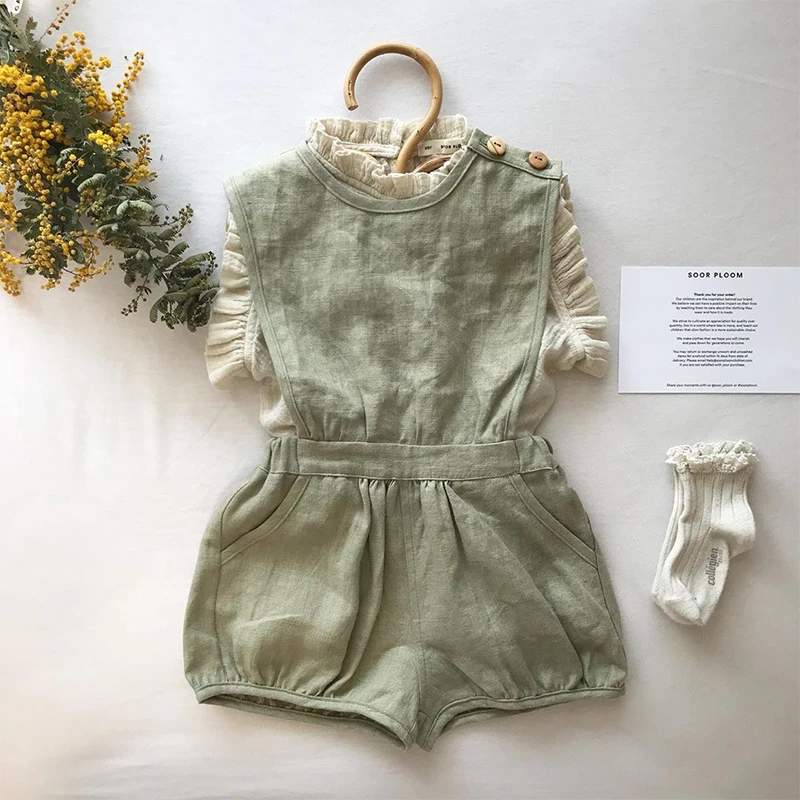 2020 Soor Ploom детские комбинезоны для девочек светло зеленые красивые шаровары