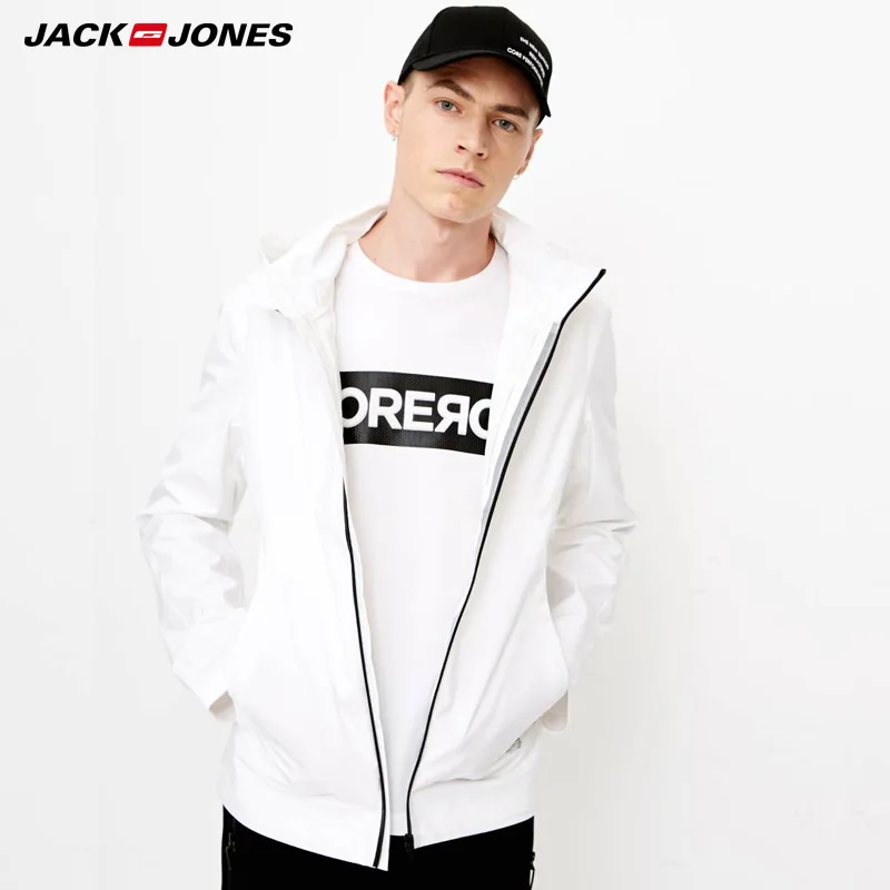 Весеннее Мужское пальто с капюшоном Jack Jones повседневное длинными рукавами