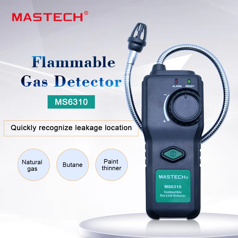 Детектор газа MASTECH MS6310 детектор утечки горючего газа метр тест для природного Бутана краски тоньше воспламеняющийся анализатор газа