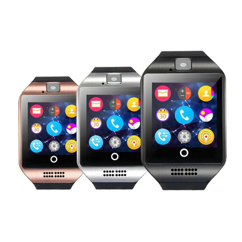 Bluetooth Смарт часы для мужчин Q18 с камерой Facebook Whatsapp Twitter Синхронизация SMS Smartwatch
