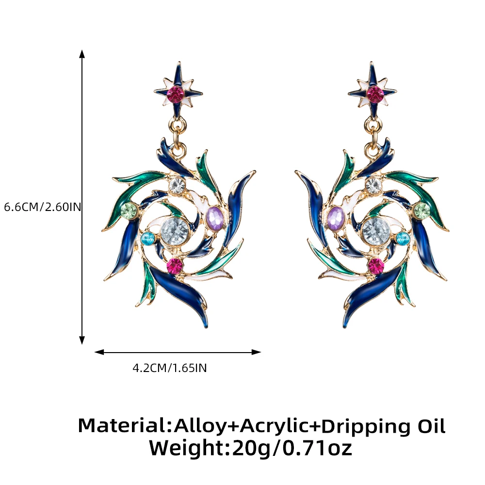 

2019 New Summer Fashion Exaggerated Rotating Acrylic Flower Earrings Personality Wild Wild Party Female Models Drop Earring