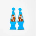 Женские акриловые серьги, яркие серьги с блестящей лавовой лампой для ночного клуба, ювелирные украшения для вечерние