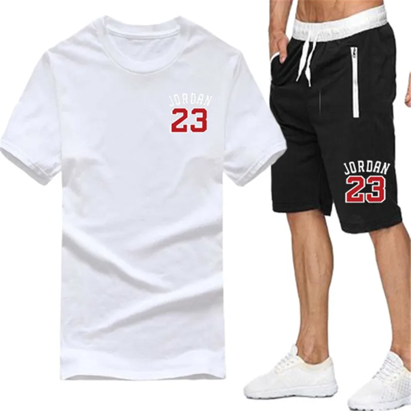 Men T-Shirt suits Lastest Fashion Short Sleeve set Funny Men's Tee Shirts Hipster O-Neck Cool Tops+Shorts | Мужская одежда