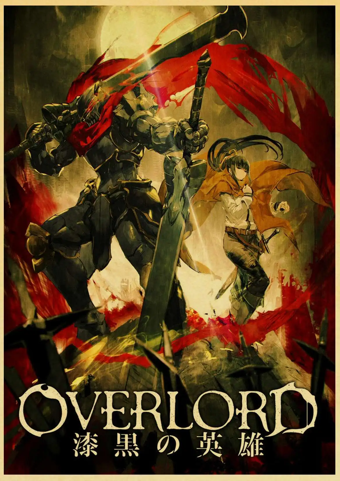 

Janpnese Anime Overlord retro posters kraft wall paper High Quality Painting For Home Decor wall stickers
