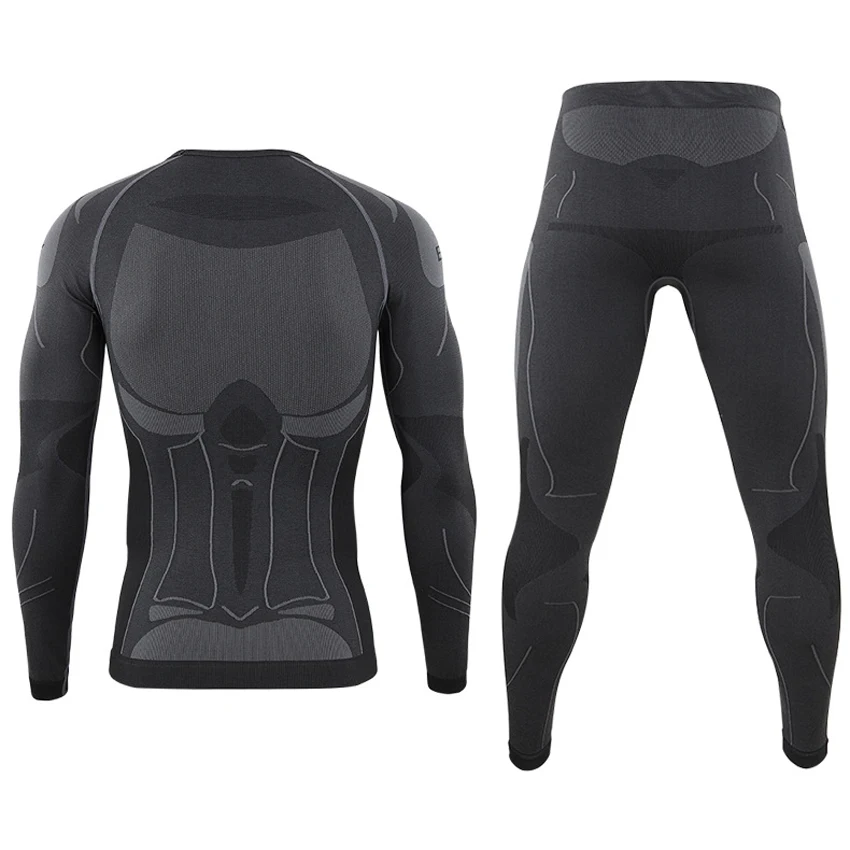 ESDY Autumn Winter Men Thermal Underwear Set Quick Dry Anti-microbial Stretch Suit Thermo for Hiking Camping Male Clothing VA720 | Спорт и