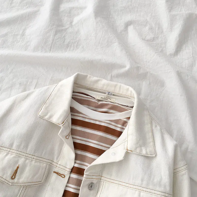 

Plus Size Denim Coat Women Jean Coats Streetwear Spring and AutumnVintage Elegant Jeans Jacket Women Clothes