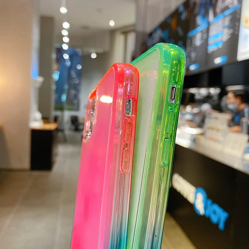 Чехол для Телефона iPhone 12 11Pro Max XR X XS 6 7 8 Plus мягкий чехол с градиентным динамическим