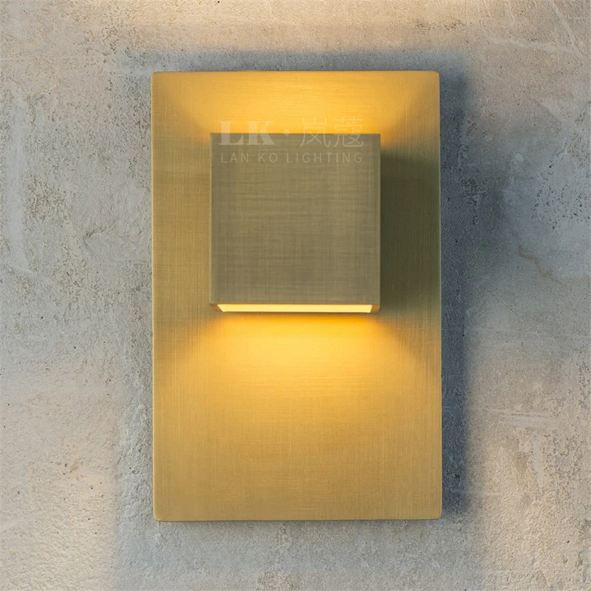 Miglior Post Modern Square Lampade Da Parete In Rame Di Lusso Retro Soggiorno Sfondo Camera Da Letto Comodino Corridoio Bar Applique Da Parete Illuminazione Luci